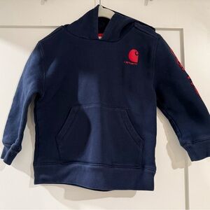 Carhartt Kids Dark Blue Hoodie with Red Logo